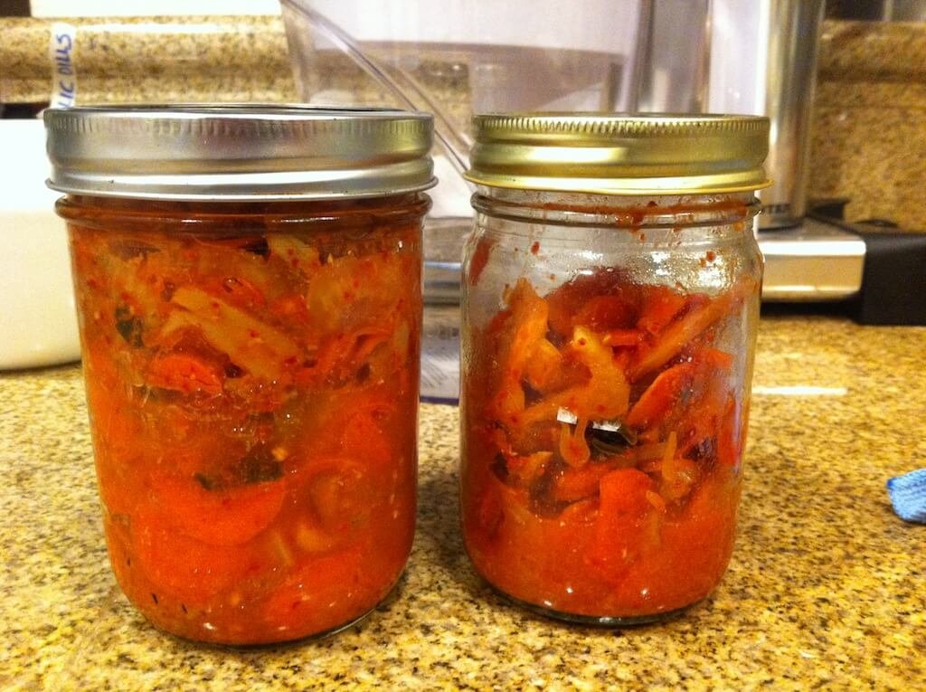 Kitchen sink kimchi, after 13 days fermentation