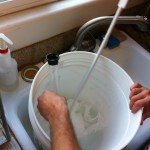 Sanitize equipment in no-rinse cleaning solution